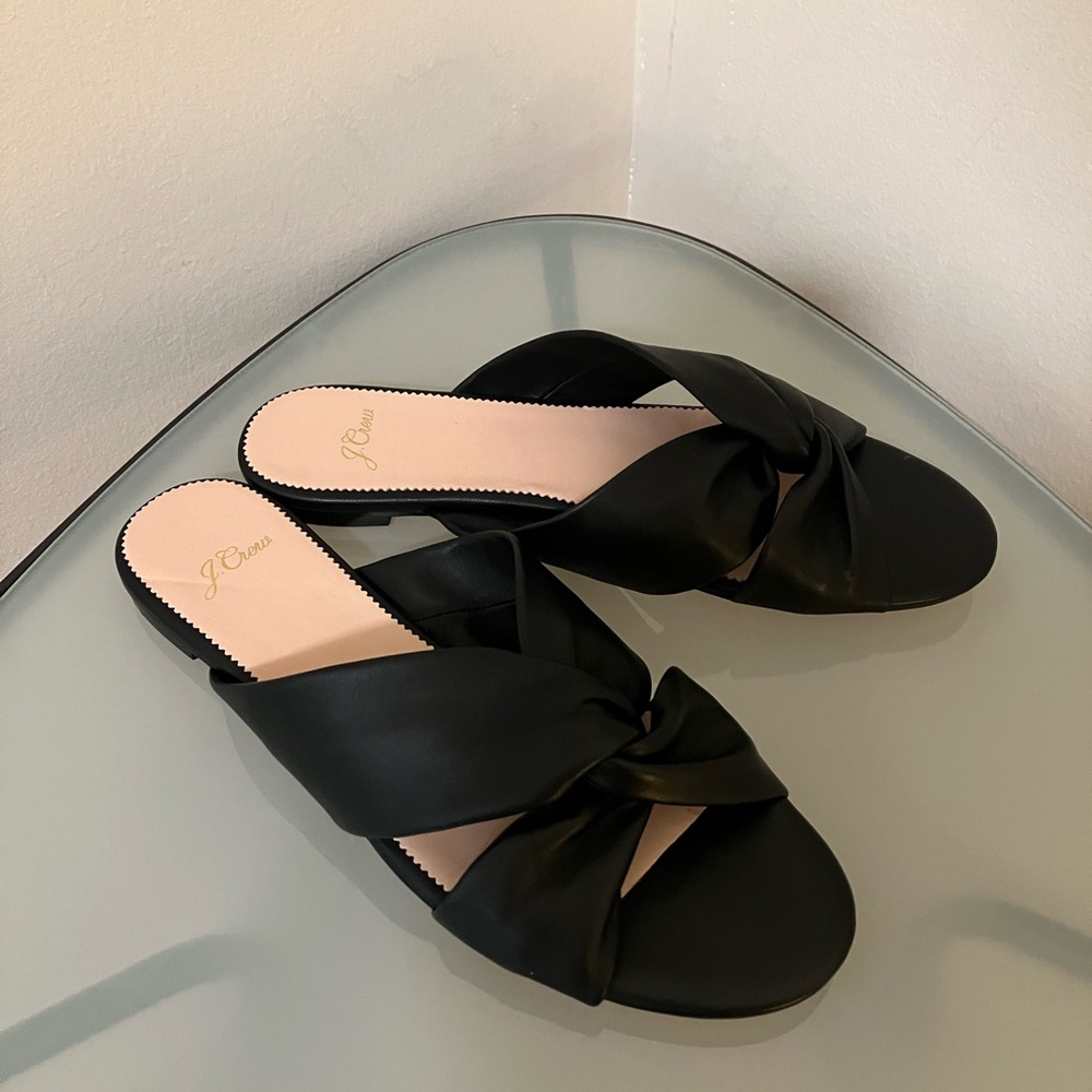 NEW—JCrew knotted leather sandals, size 10